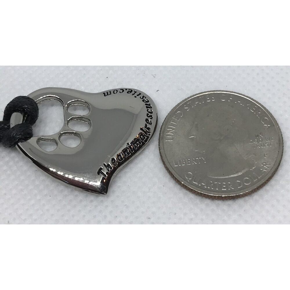 Paw Prints on My Heart Necklace with Charm (16"+3") 1" Heart Charm Pendant - Picture 8 of 8